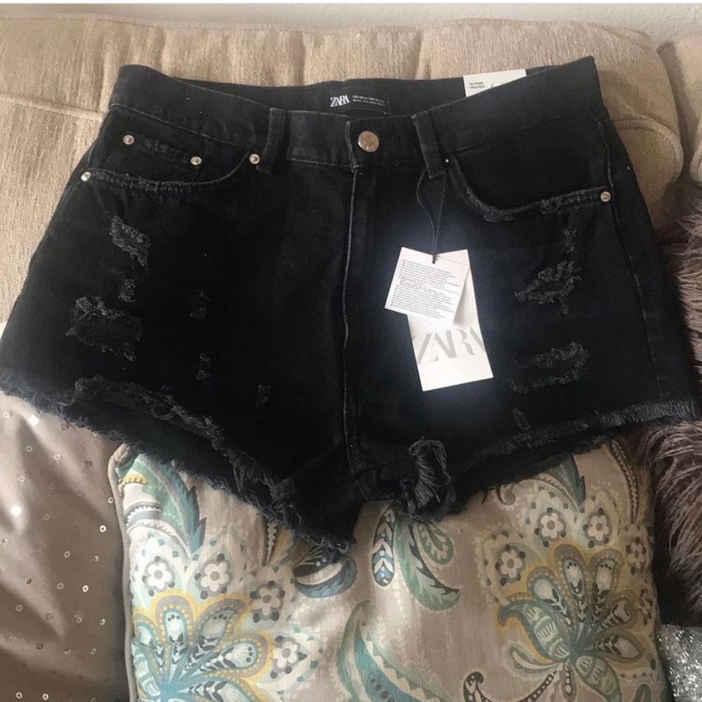 Black jean shorts